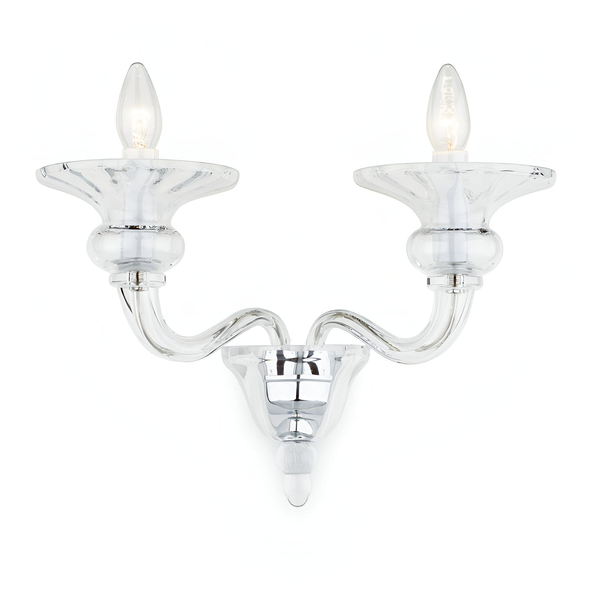 Zavien 2 Light Clear Glass Czech Republic Wall Light - Clear