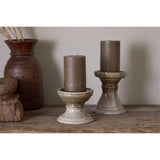 Cabra Large Pillar Candle Holder - Olive & Natural