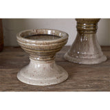 Cabra Large Pillar Candle Holder - Olive & Natural