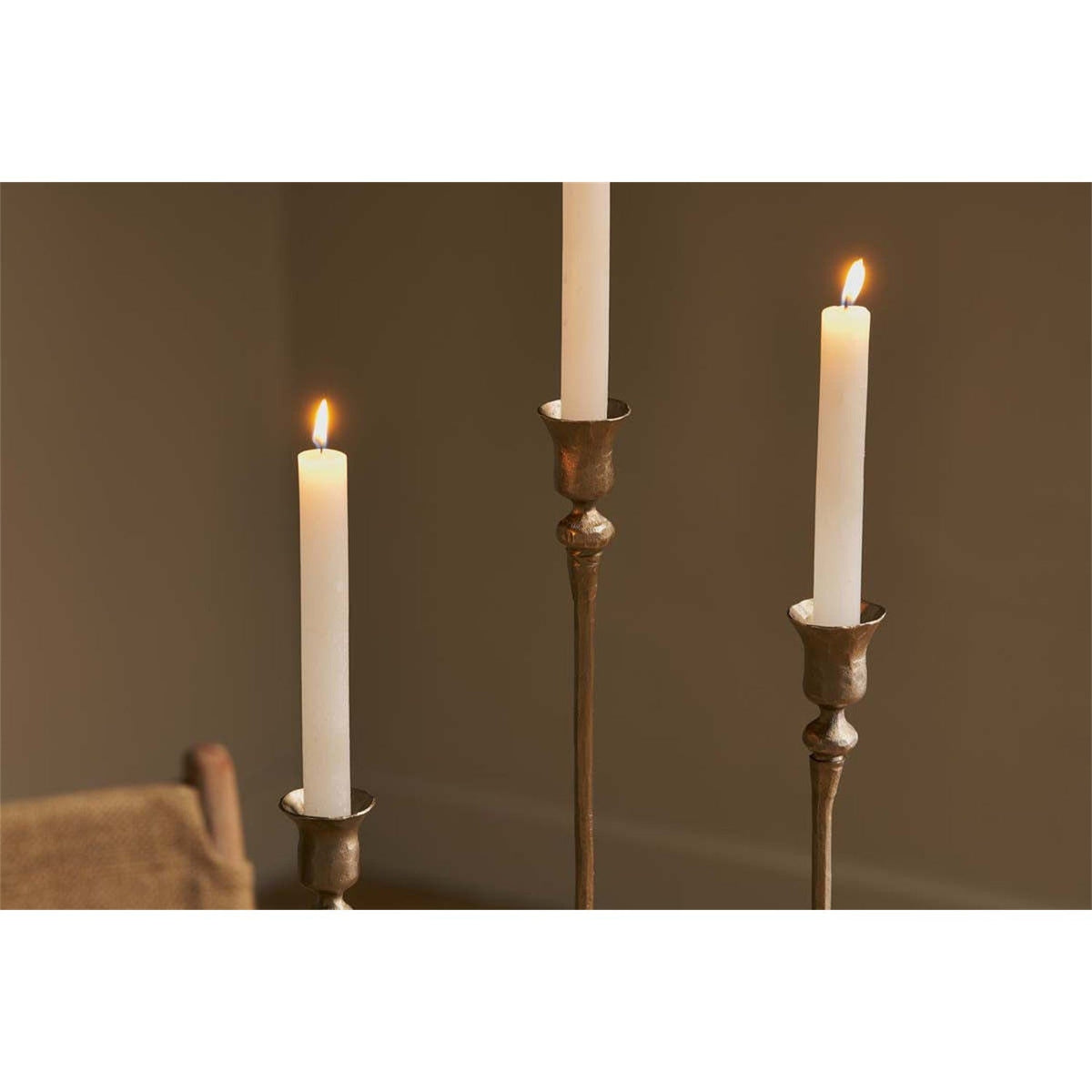 Chaipat Medium Candlestick - Antique Brass