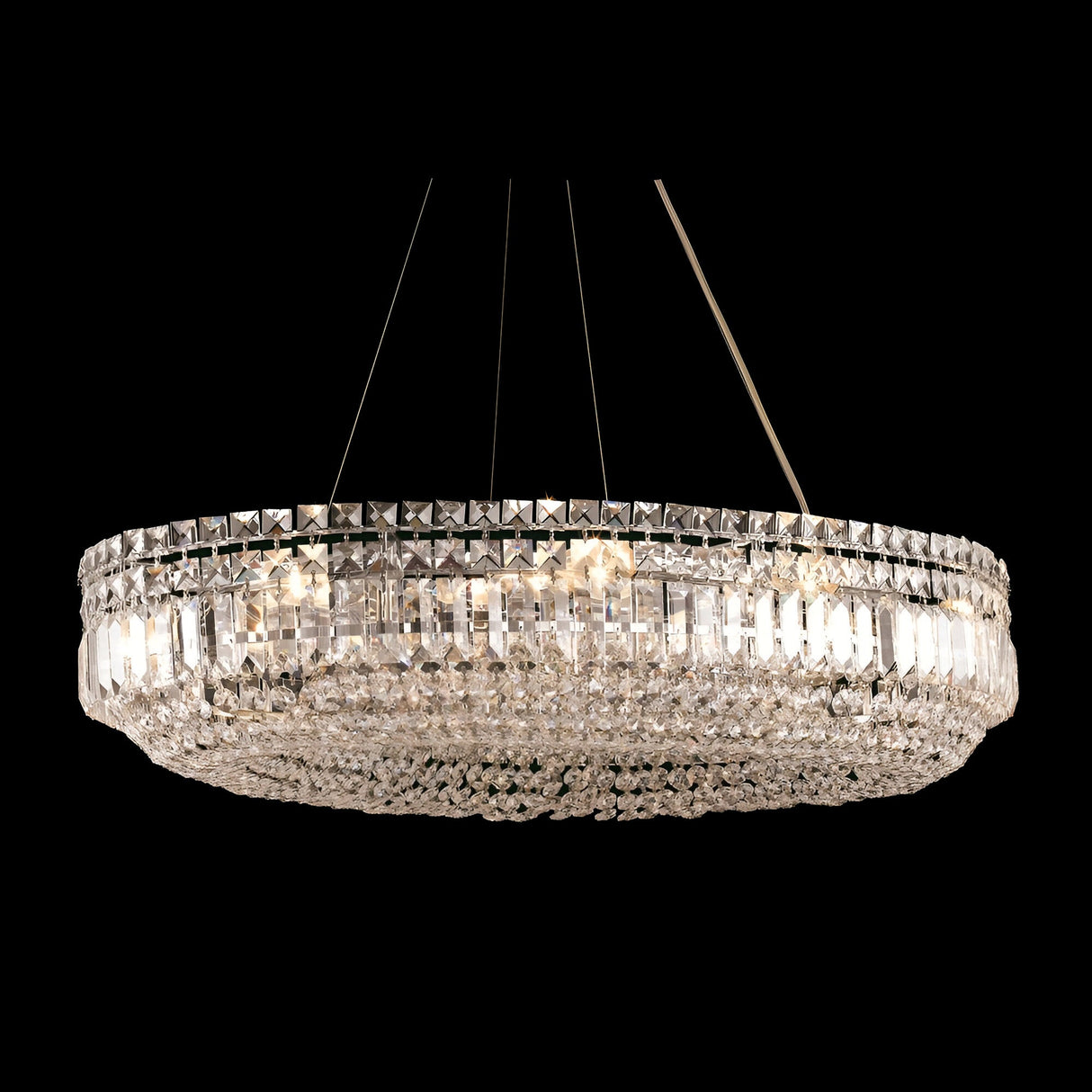 Olven 12 Light Strass Lead Crystal Suspension Light - Chrome