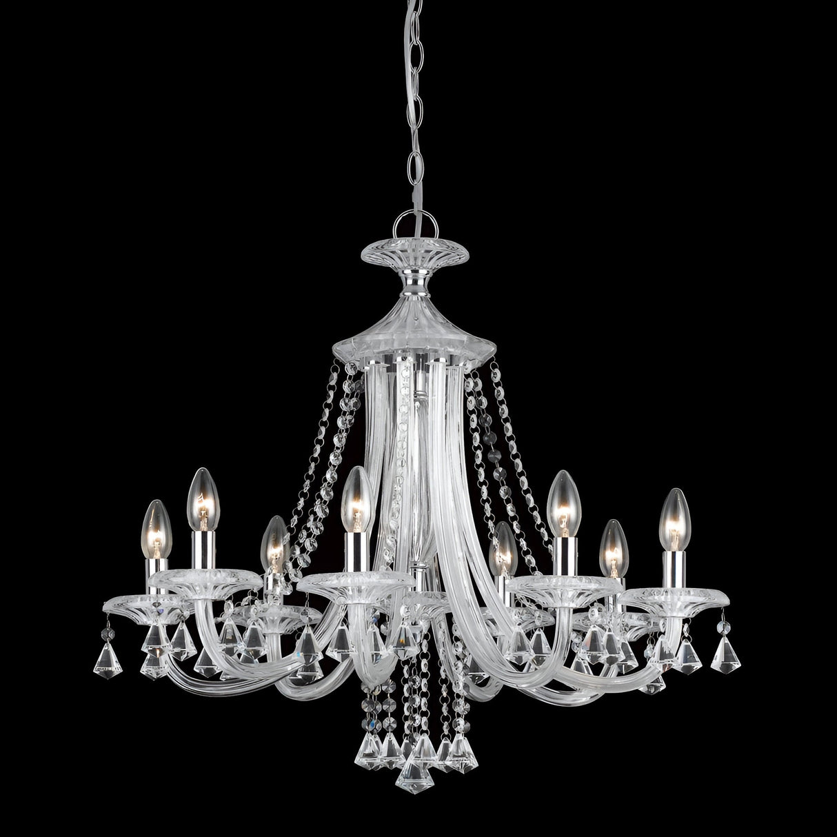 Candler 8 Light Crystal Chandelier - Chrome