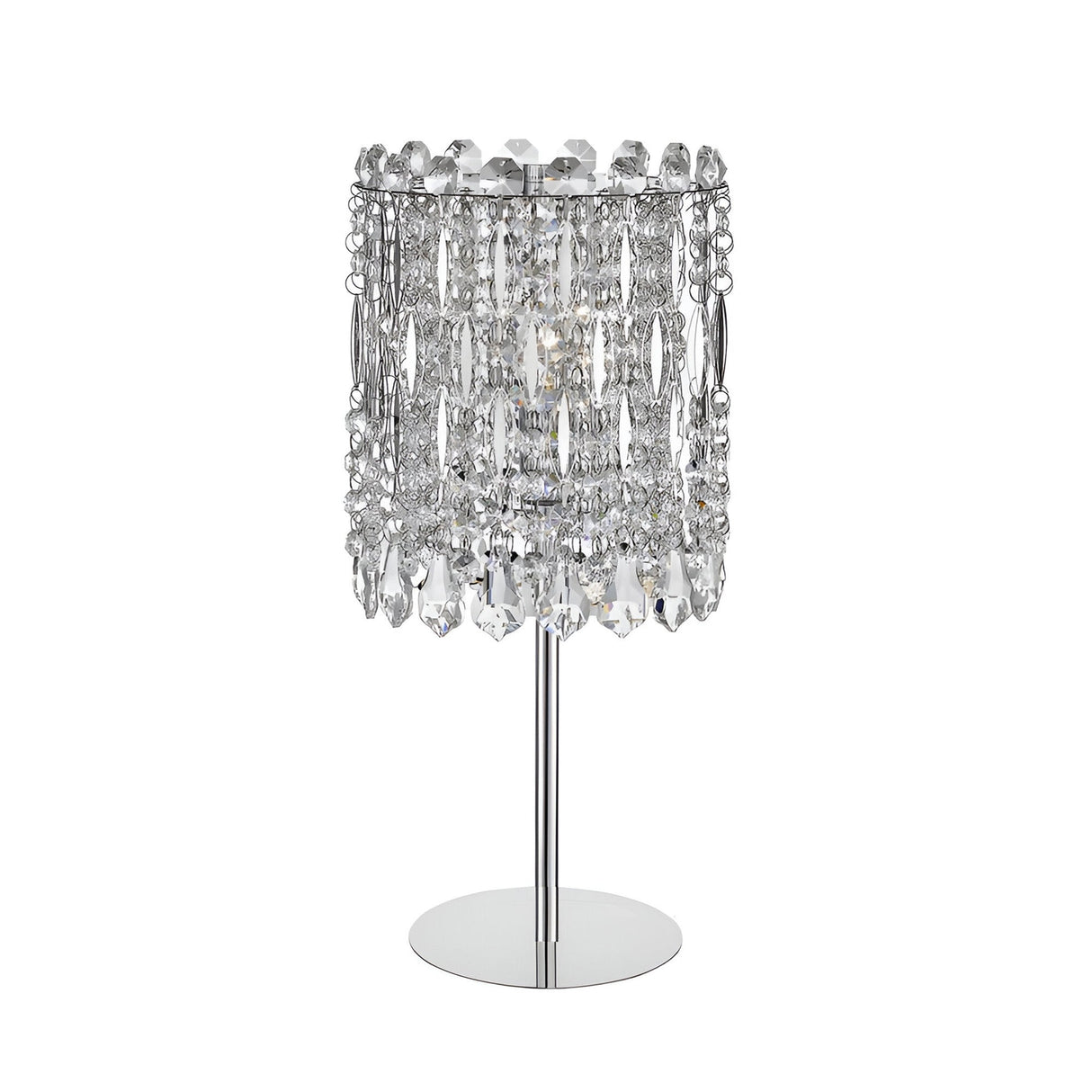 Allara 1 Light Crystal Table Lamp - Chrome