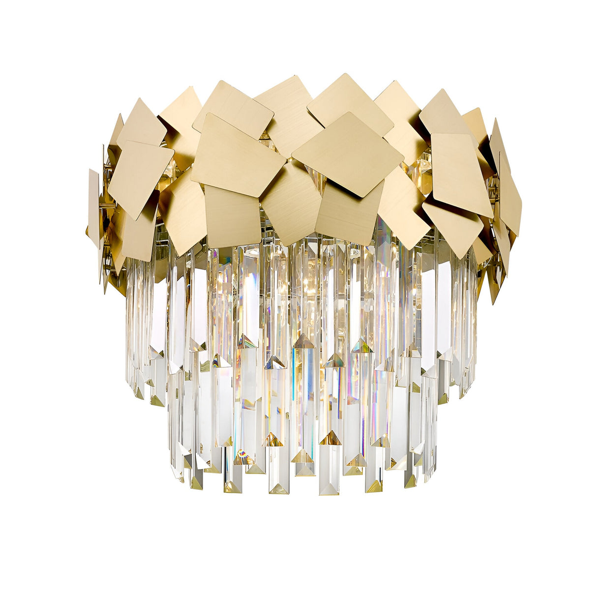 Selia 5 Light Laser Cut Crystal Flush Light - Gold