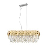 Selia 6 Light Laser Cut Crystal Island Suspension - Gold
