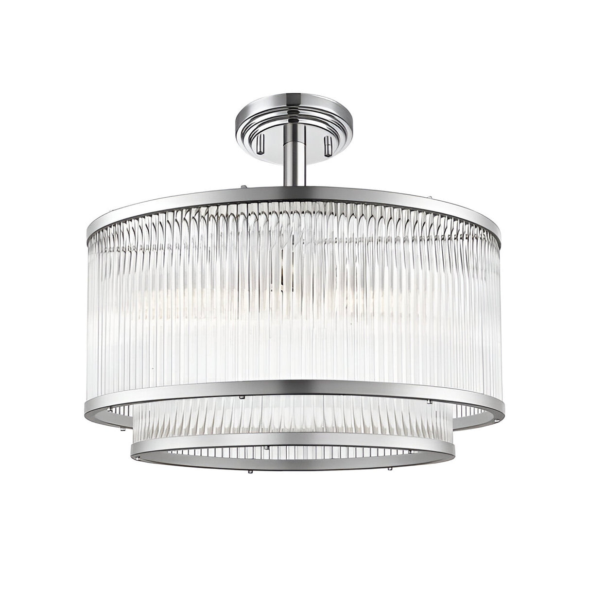 Coral 5 Light 2-Tier Semi-Flush Light - Chrome