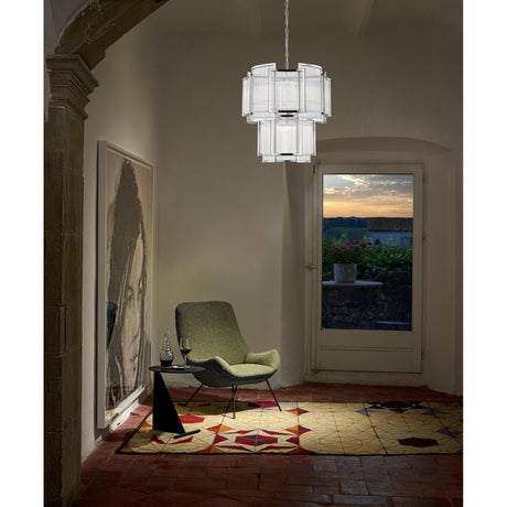 Coral 8 Light 2-Tier Chandelier - Chrome