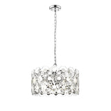 Azure 6 Light Crystal Drum Pendant Light - Chrome