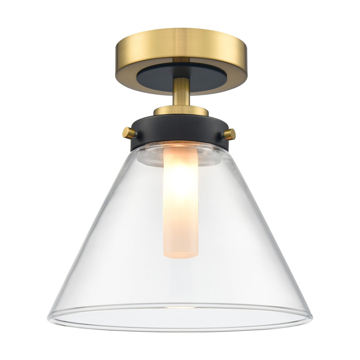 Conica ceiling light in black and brass finish