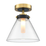 Conica ceiling light in black and brass finish