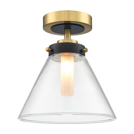 Conica ceiling light in black and brass finish