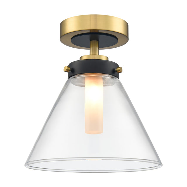 Conica ceiling light in black and brass finish