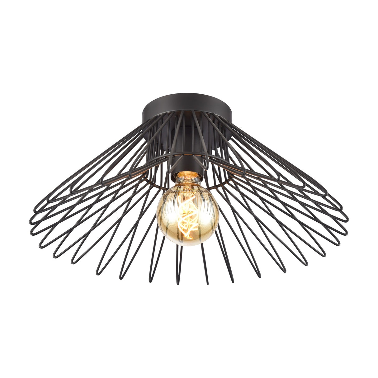 Thatch ceiling light in black finish