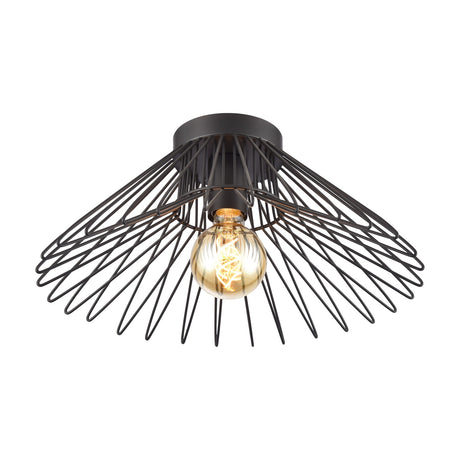 Thatch ceiling light in black finish