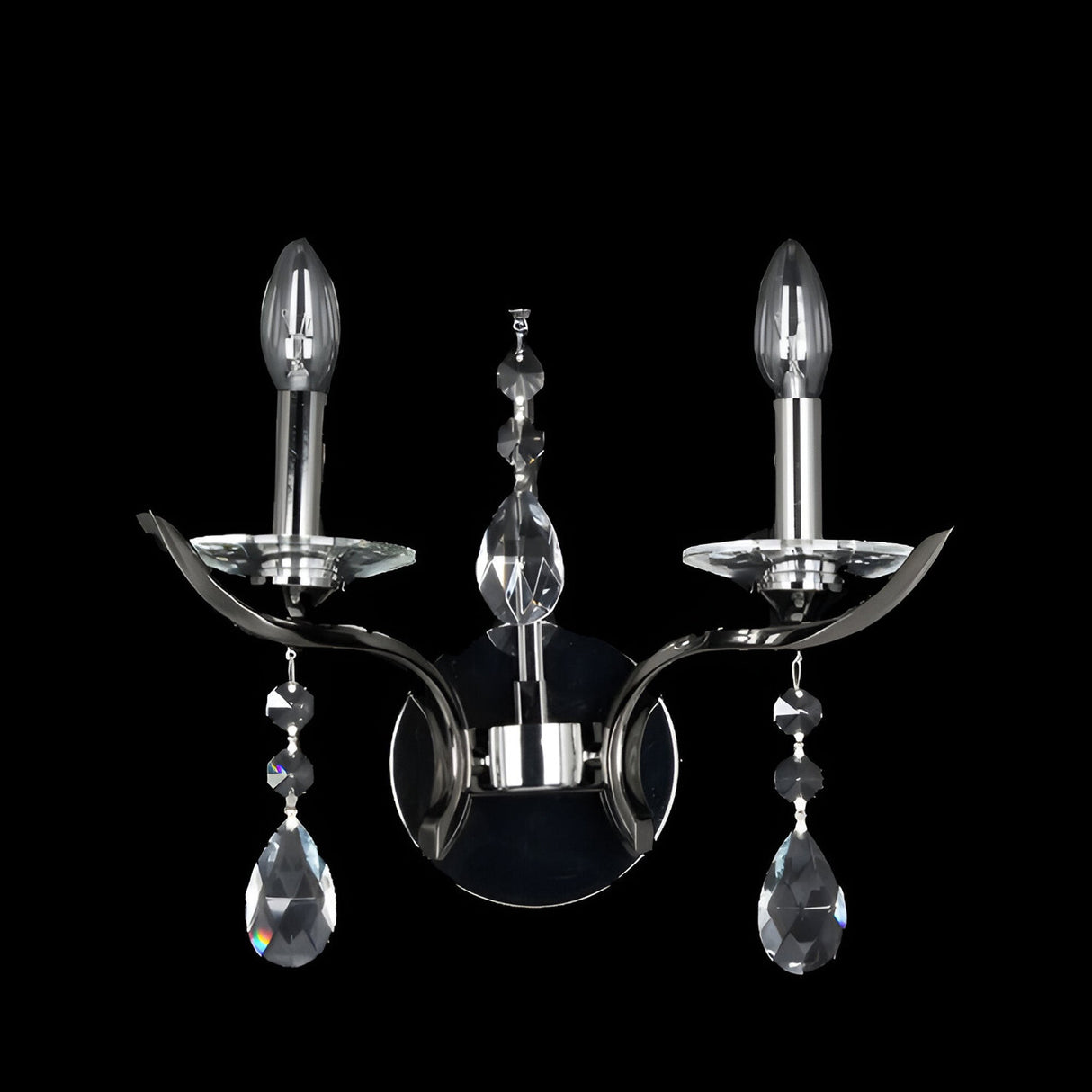Lucent 2 Light Crystal Wall Light - Gunmetal