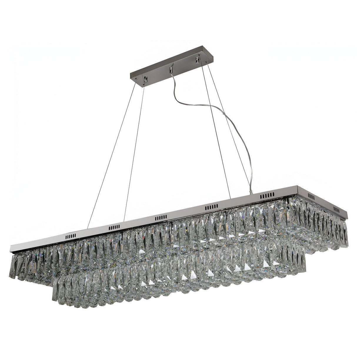 Liora 18 Light Crystal Island Suspension/Flush Light - Chrome