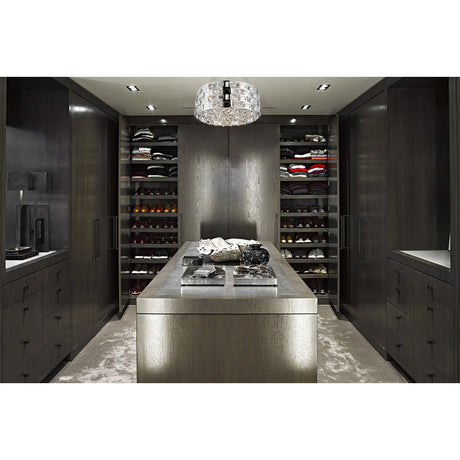 Solara 5 Light Crystal Flush Light - Chrome