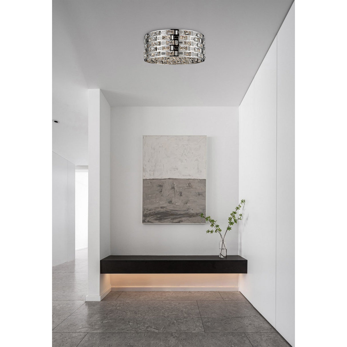 Solara 6 Light Crystal Flush Light - Chrome