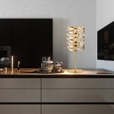Solara 1 Light Crystal Table Lamp - Gold