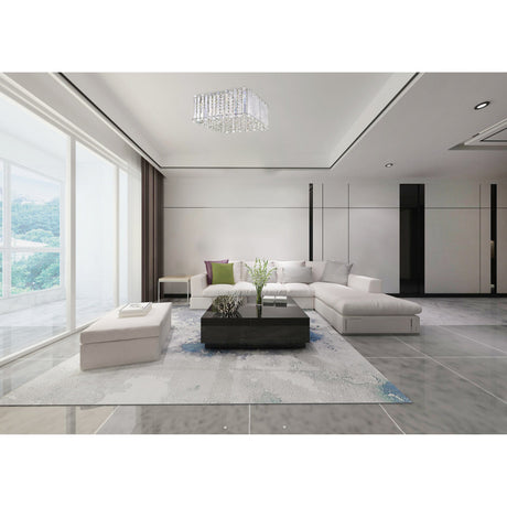 Glint 5 Light Clear Crystal Flush Light - Chrome