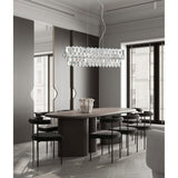 Sylva 9 Light Crystal Island Suspension - Chrome
