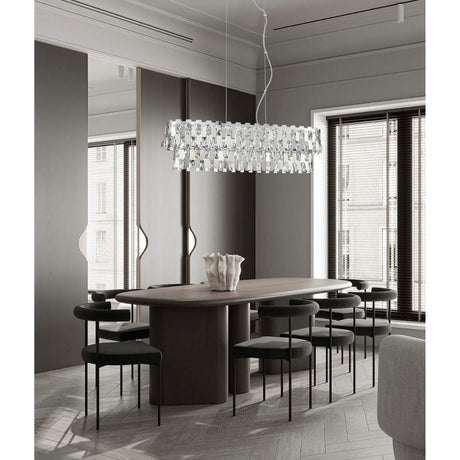 Sylva 9 Light Crystal Island Suspension - Chrome