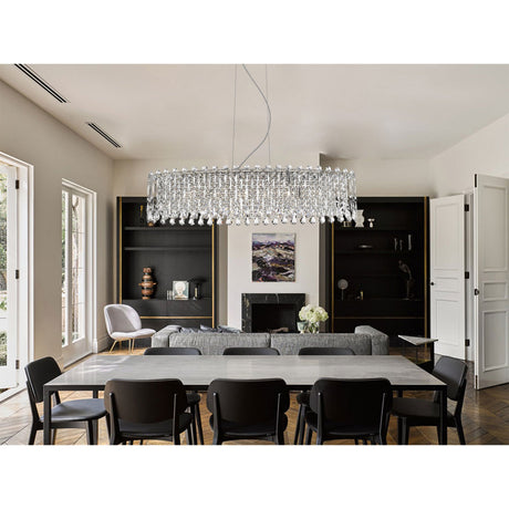 Allara 6 Light Crystal Island Suspension - Chrome