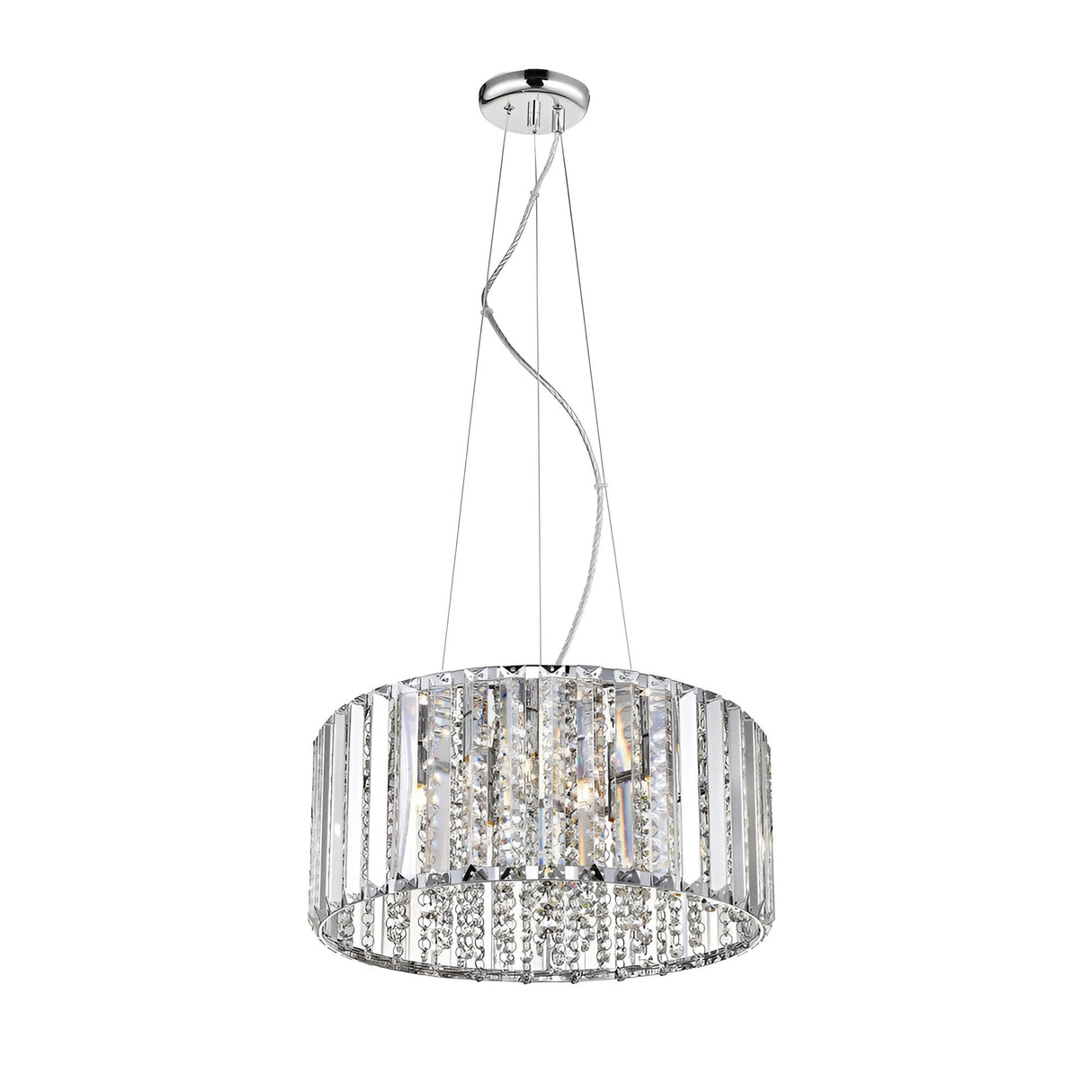 Dione 6 Light Crystal Suspension Light - Chrome