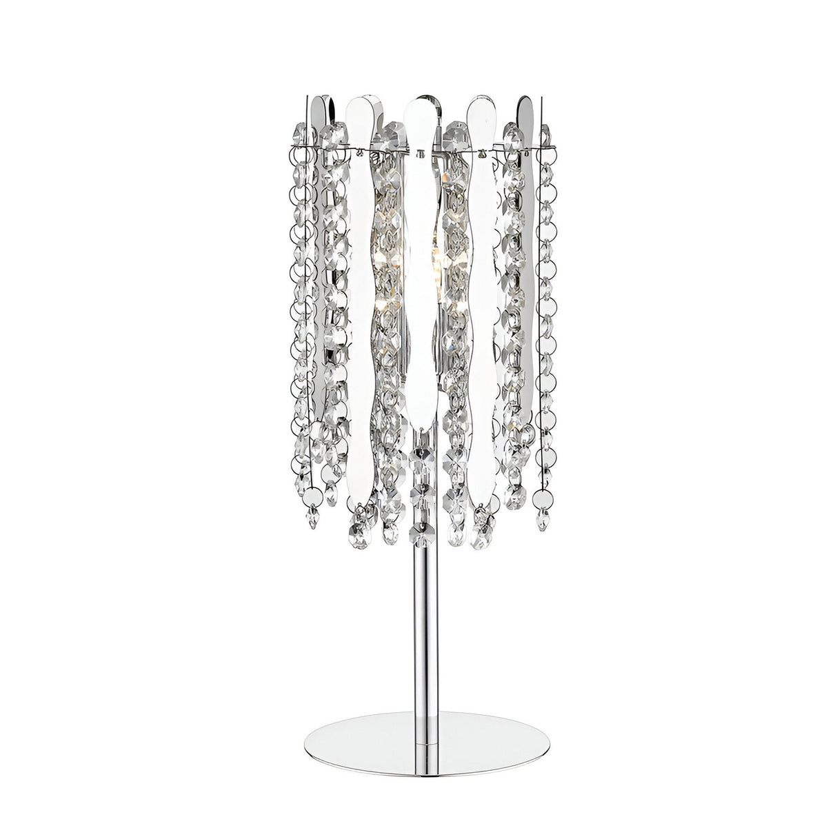 Oceans 1 Light Crystal Table Lamp - Chrome