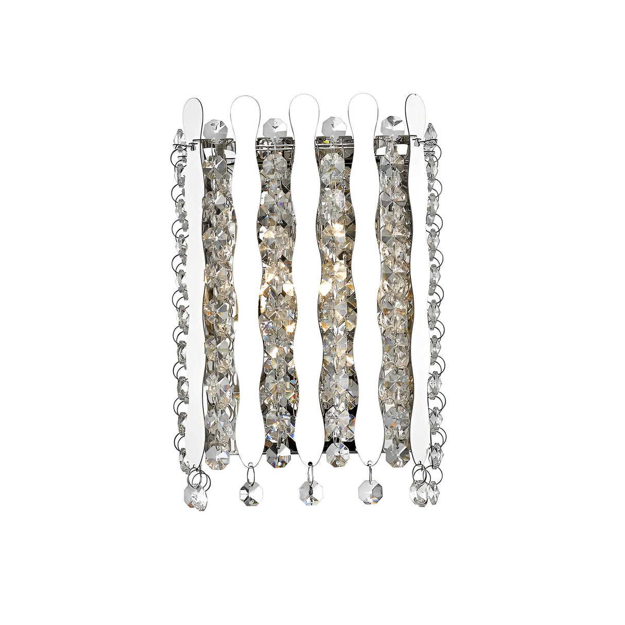 Oceans 1 Light Crystal Wall Light - Chrome