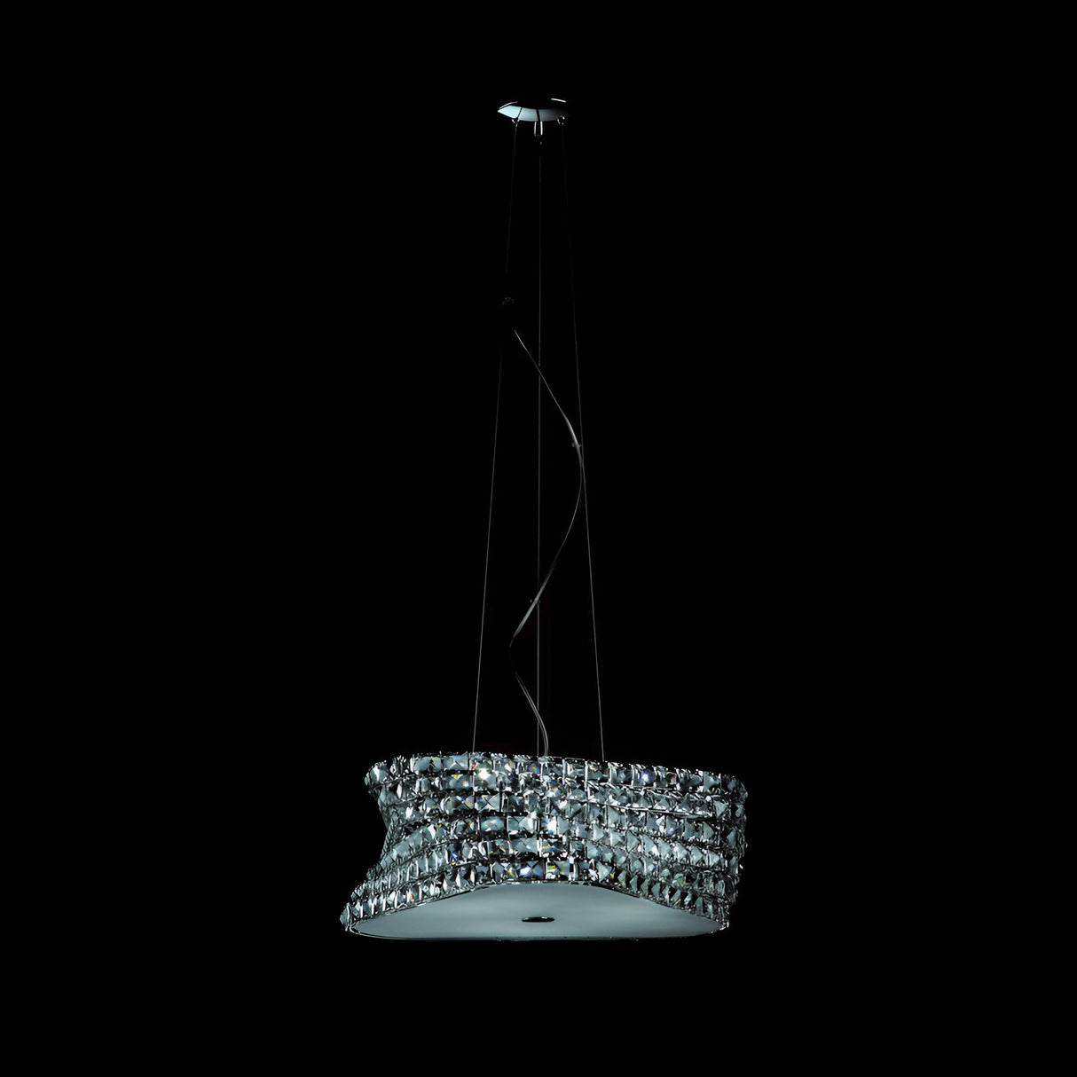 Ziva 6 Light Small K9 Crystal Suspension Light - Chrome