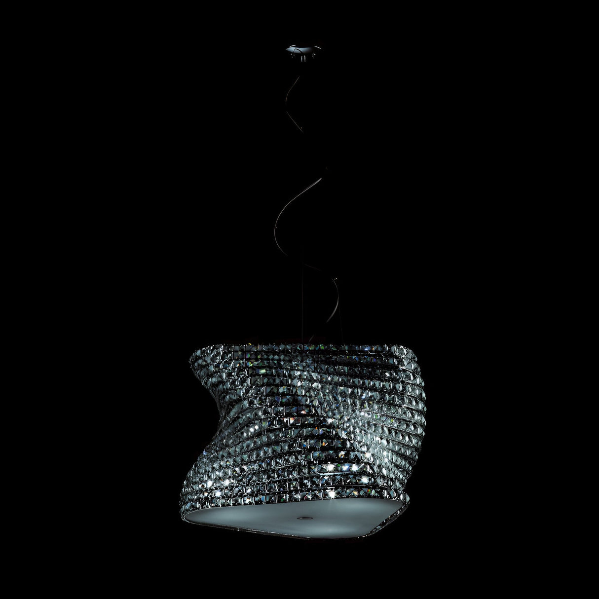 Ziva 6 Light Large K9 Crystal Suspension Light - Chrome