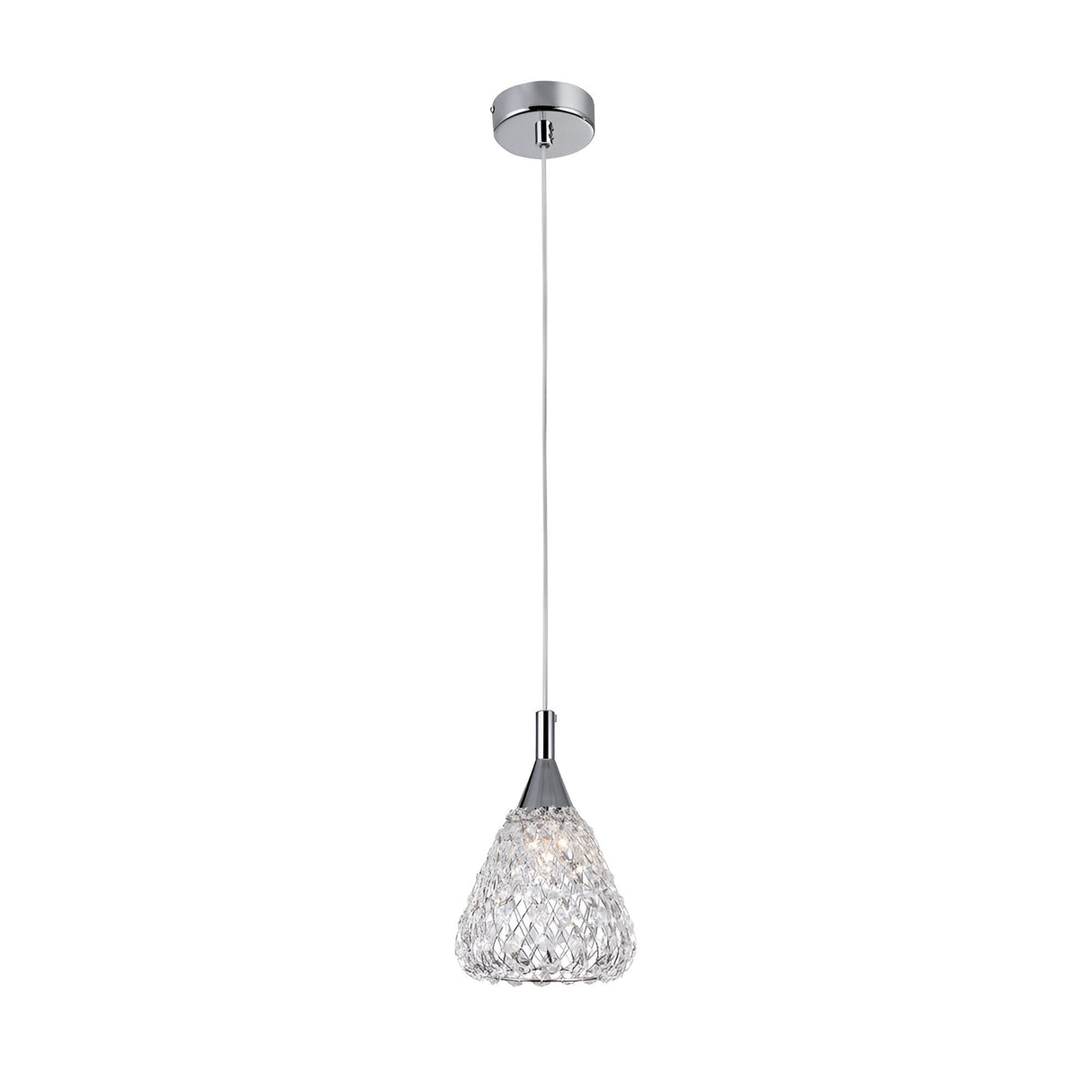 Simara 1 Light Crystal Pendant Light - Chrome