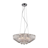 Varo 6 Light Crystal Suspension Light - Chrome