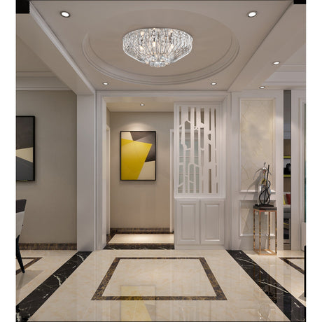 Varo 5 Light Crystal Flush Light - Chrome