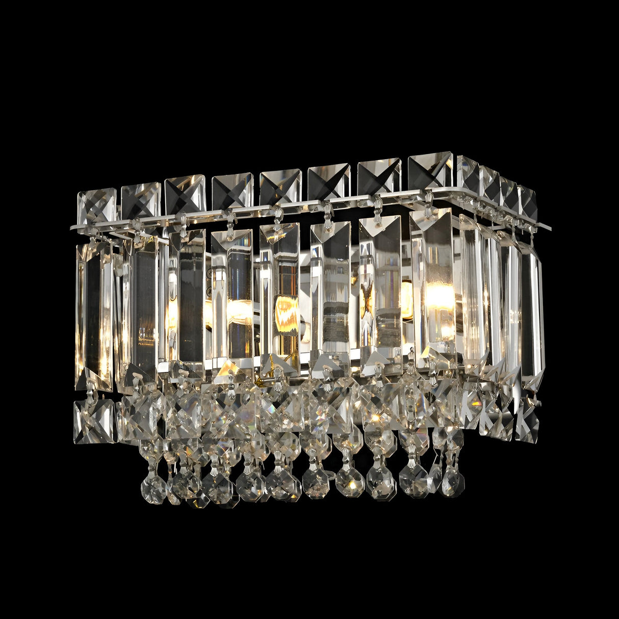 Alvera 2 Light Crystal Semi-Flush Light - Chrome