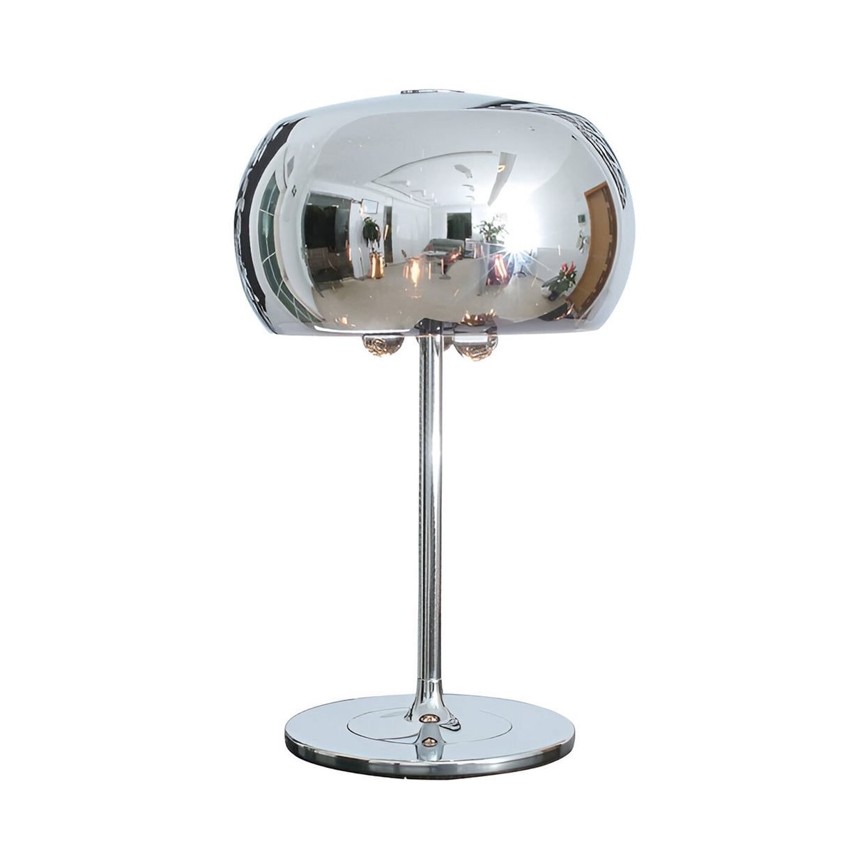 Delya 3 Light Glass & Crystal Beads Table Lamp - Chrome
