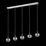 Delya 5 Light Glass & Crystal Beads Bar Pendant Light - Chrome