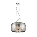 Delya 5 Light Glass & Crystal Beads Suspension Light - Chrome