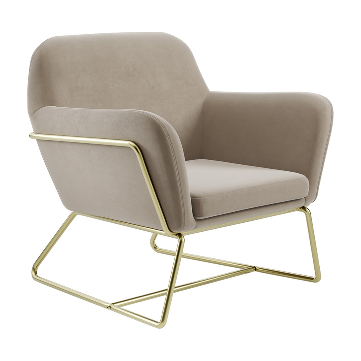 Charles Accent Chair - Beige and Gold