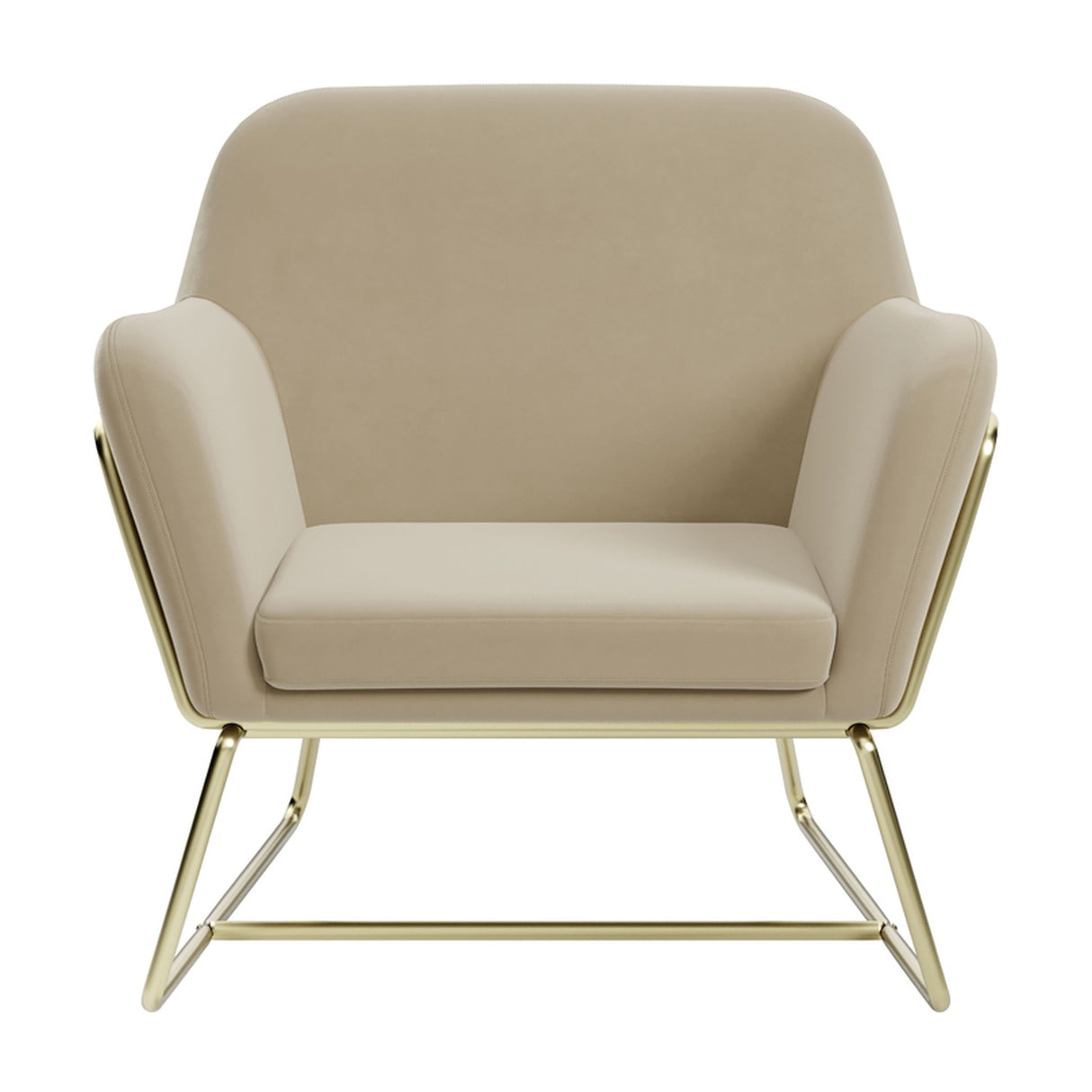 Charles Accent Chair - Beige and Gold