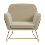 Charles Accent Chair - Beige and Gold