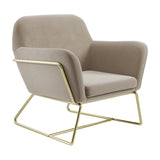 Charles Accent Chair - Beige and Gold
