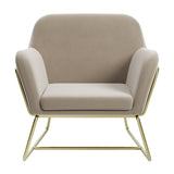 Charles Accent Chair - Beige and Gold