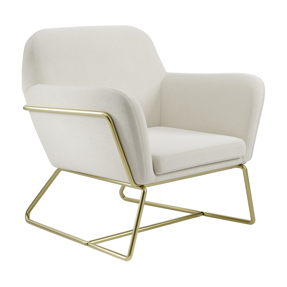 Charles Accent Chair - Cream with Gold