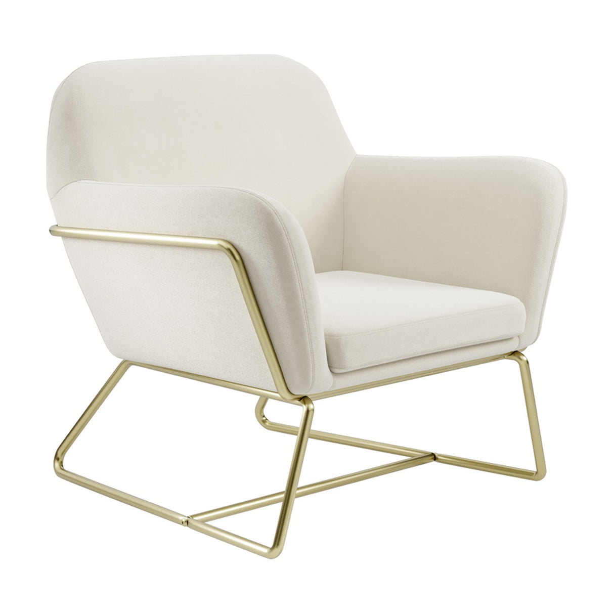 Charles Accent Chair - Cream with Gold
