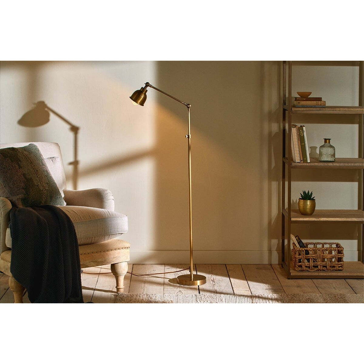 Chapda Task Floor Lamp - Antiqued Brass