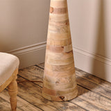 Chameli Tapered Mango Wood Floor Lamp Base - Natural