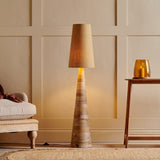 Chameli Tapered Mango Wood Floor Lamp Base - Natural