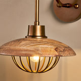 Chakai Mango Wood Wall Light - Natural & Antique Brass